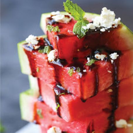 Watermelon Salad with Balsamic Reduction